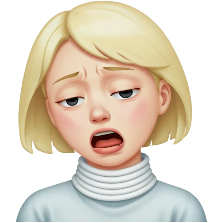 Person choking their neck crying emoji