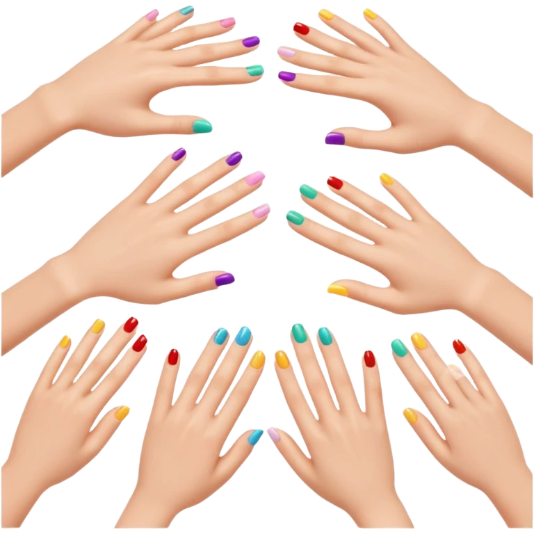 hands with nails done emoji