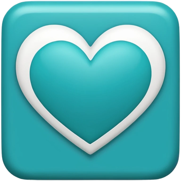 teal square with a white heart and a line at the bottom emoji