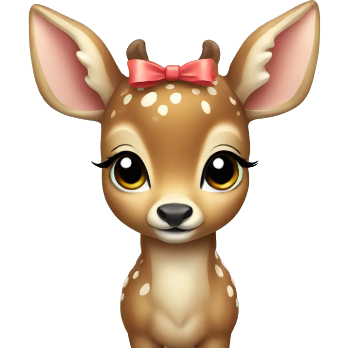 cute baby deer with a bow  emoji