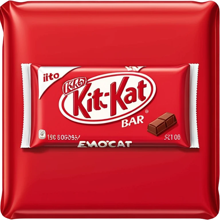 Draw a KitKat bar in its red wrapper with bold white logo. emoji