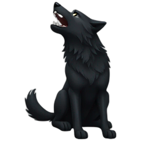 Black wolf howling  emoji