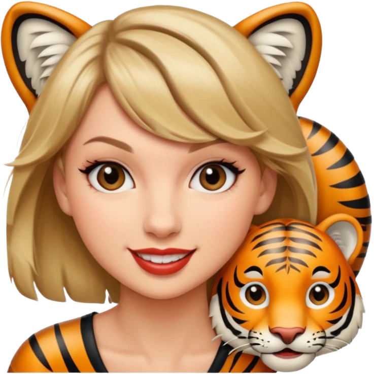 Taylor Swift with a tiger emoji