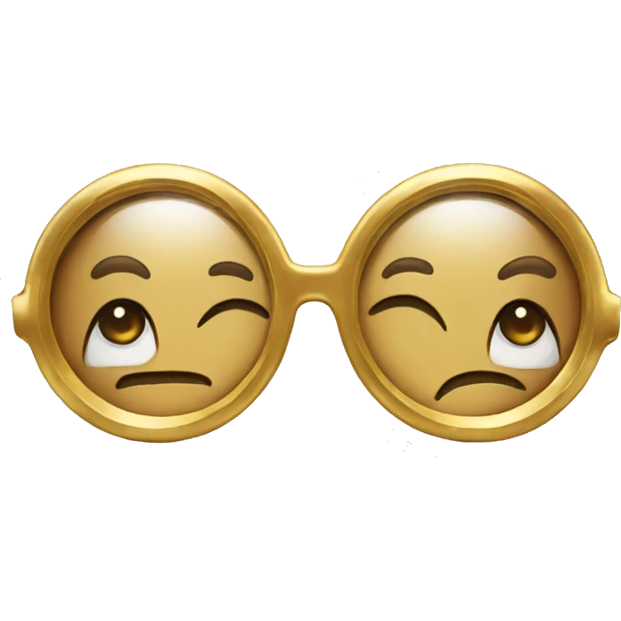 animated gold round glasses spelling Lola emoji