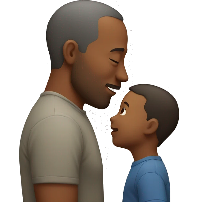father giving a kiss to his son emoji