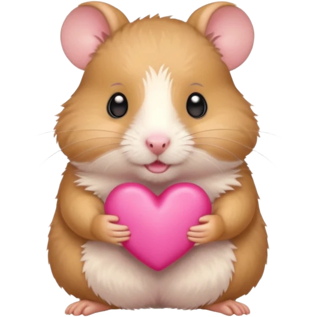 hamster eating pink heart emoji