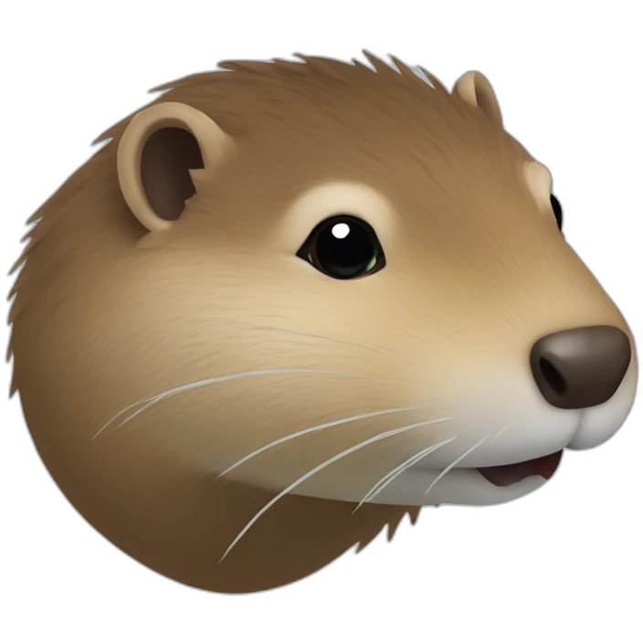 Nutria head with a heart emoji