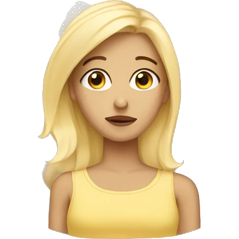 Blonde Girl with Thoughts emoji