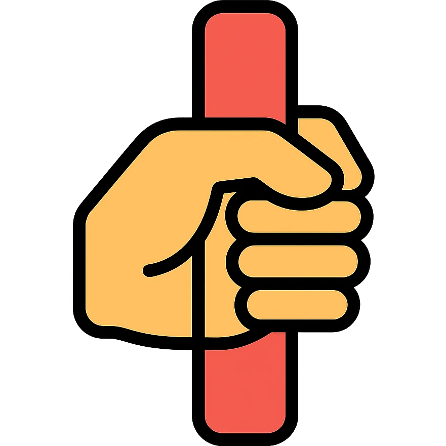 color outline icon of a hand gripping emoji