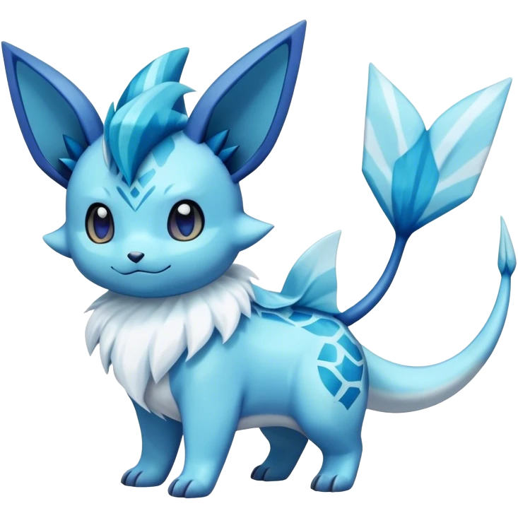 Kawaii Vaporeon-Glaceon-Pokemon full body emoji