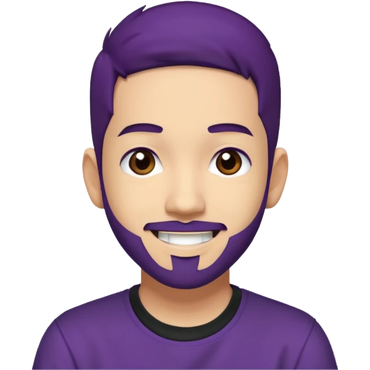 Mike Shinoda with dark purple hair, brown eyes emoji