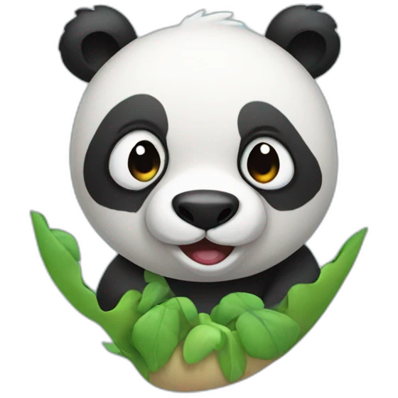 A panda bear mixed with a dino emoji