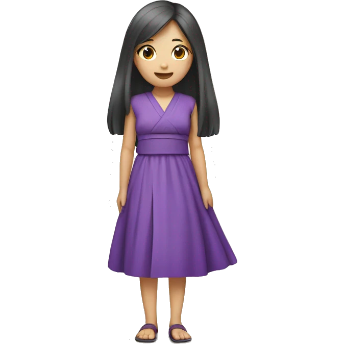 Long hair Japanese girl in purple dress  emoji