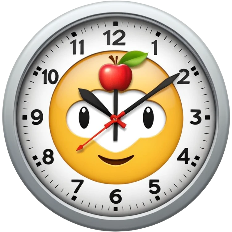 simple and clear clock face in Apple emoji style emoji