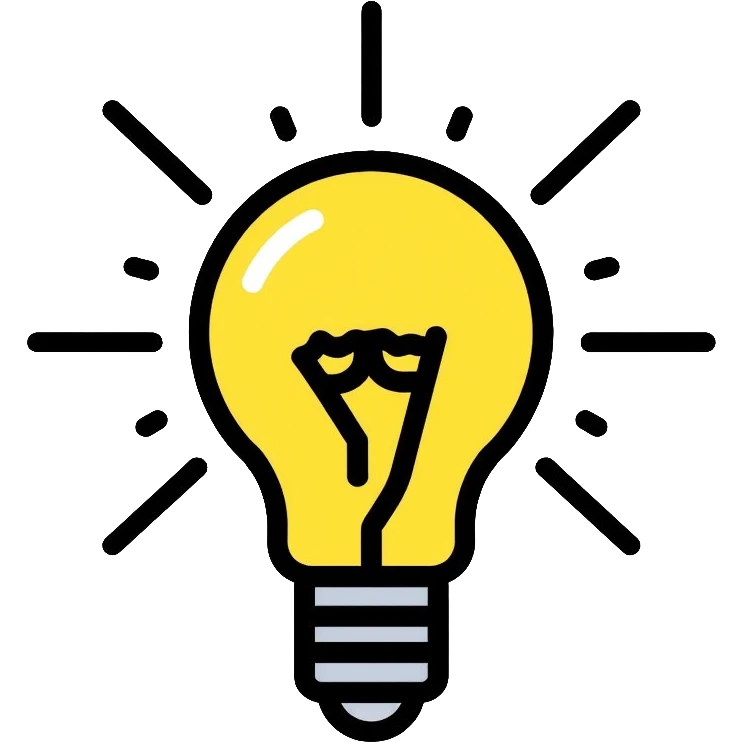 yellow light bulb with rays emoji