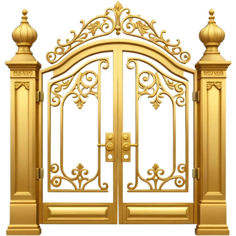 Gold gates with a large blank sign emoji