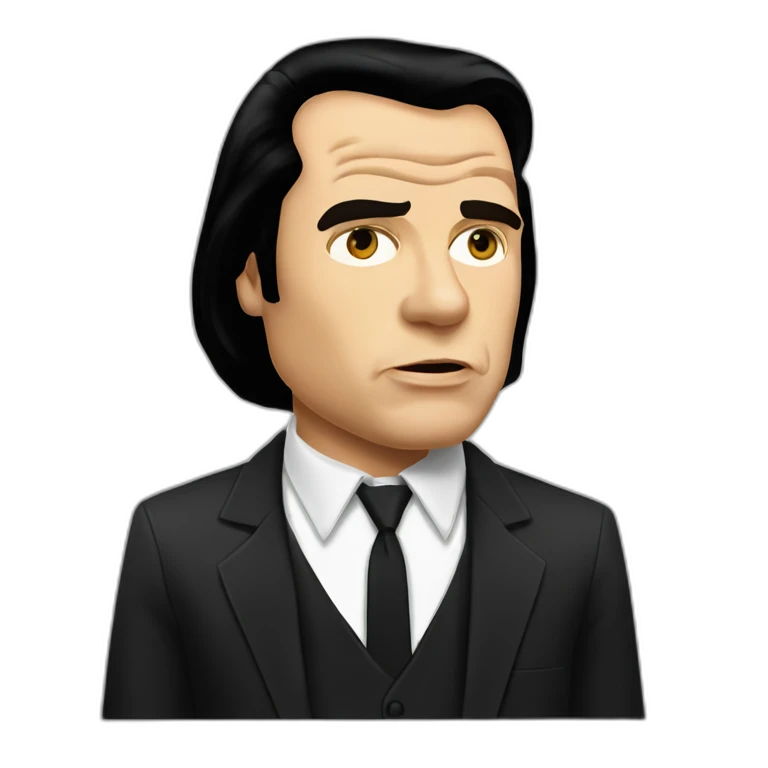 Confused John Travolta as Vincent Vega in Pulp Fiction emoji