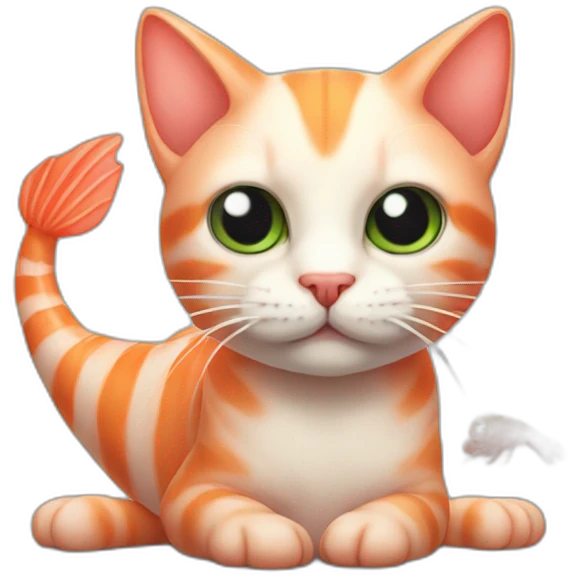 Shrimp cat emoji
