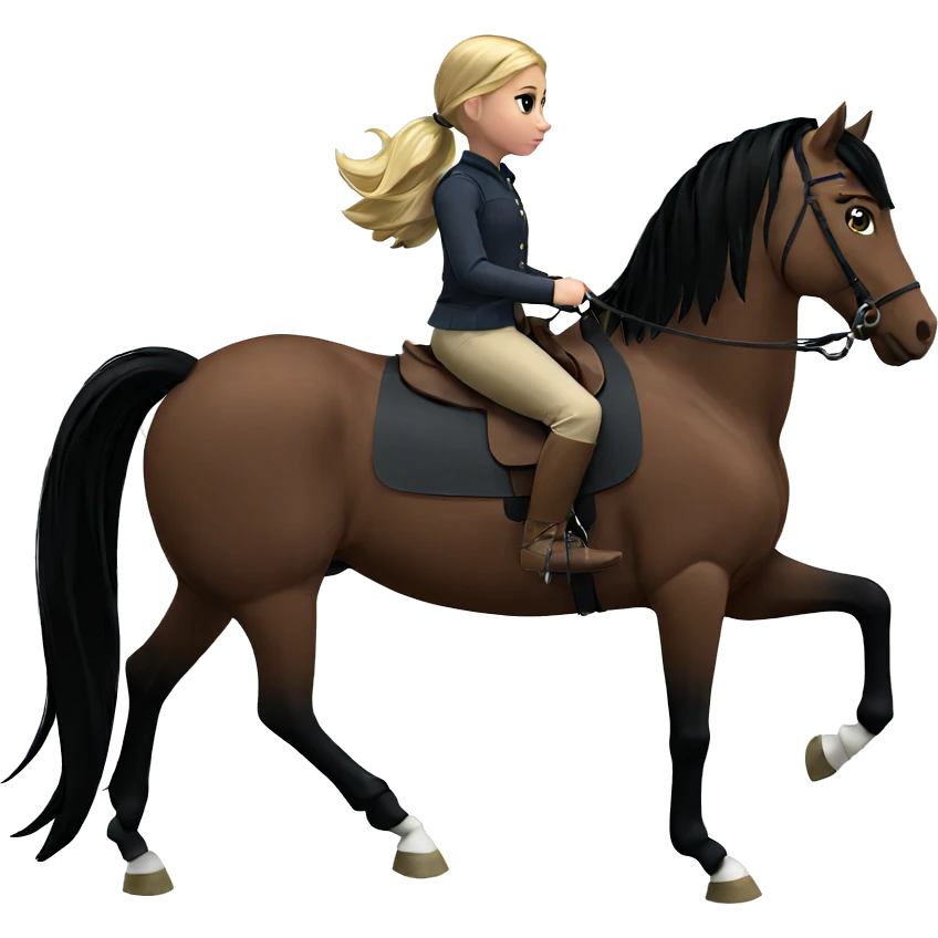 blonde girl horseback riding emoji