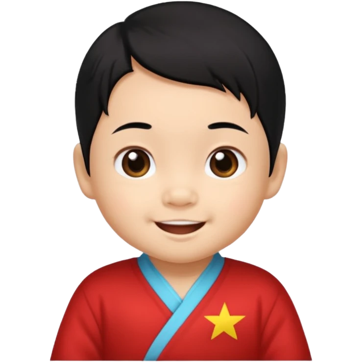 photorealistic Chinese baby with black hair emoji