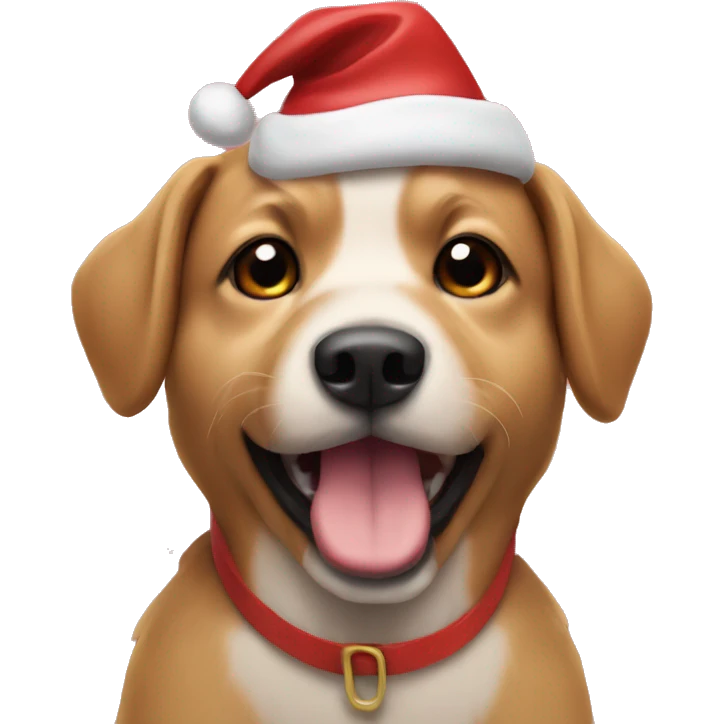 Dog with a Chirsmas hat emoji