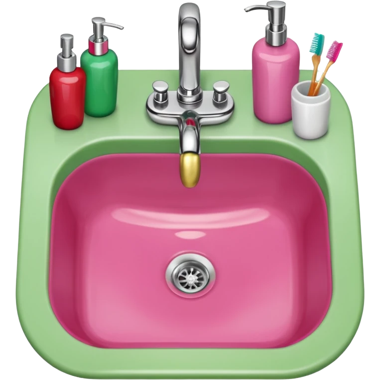 A sink at the hair salon (Pink/Green/Red) emoji