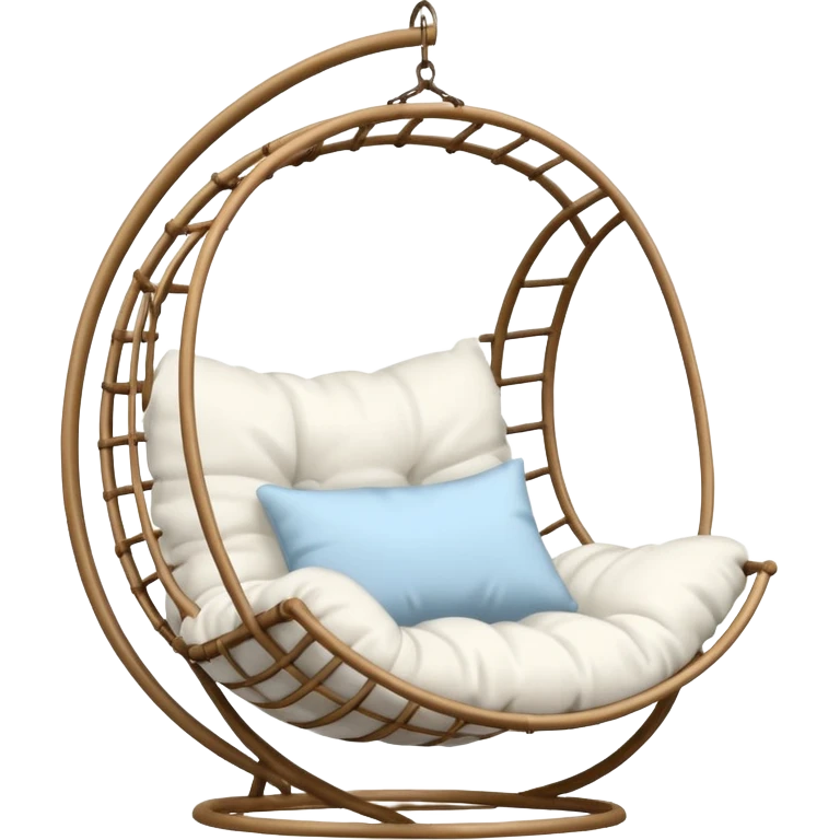 classic hanging chair with big pillows and blanket emoji