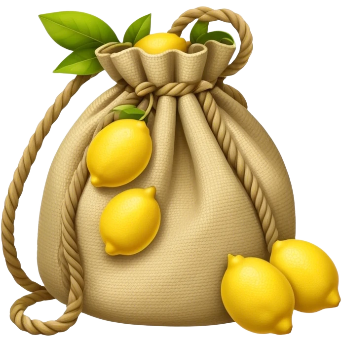 rope bag holding lemons emoji