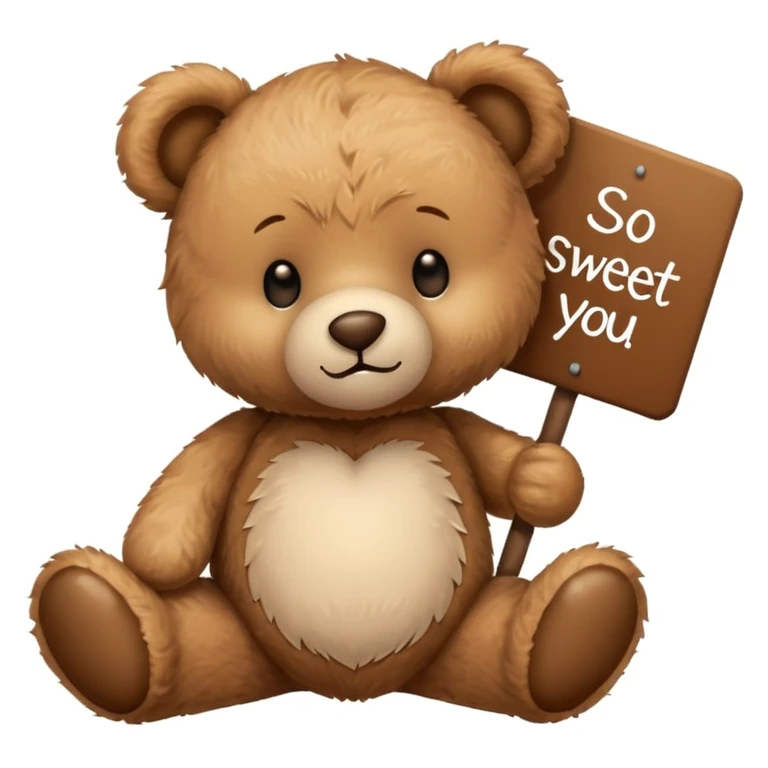 Create an Cute Teddy bear which says so sweet of you. emoji