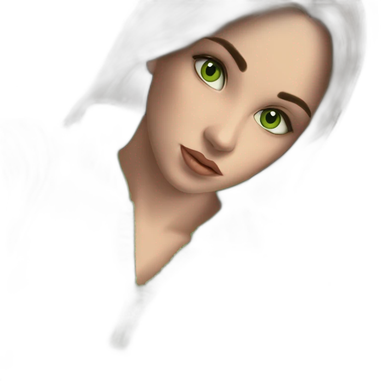 green-eyed girl in sweater emoji