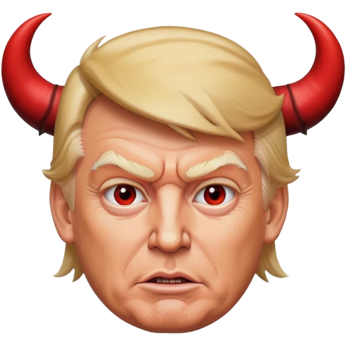 Donald Trump with devil ears emoji