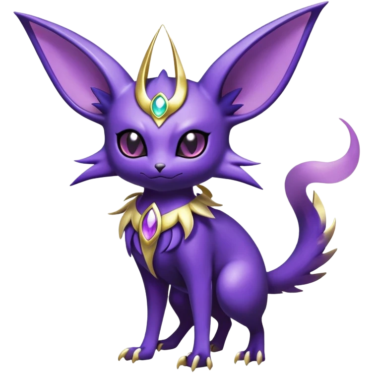 Shiny Exotic Badass Royal Divine Mysterious Gothic Noibat-Espeon-Pokémon-Fakémon-hybrid-creature (full body) emoji