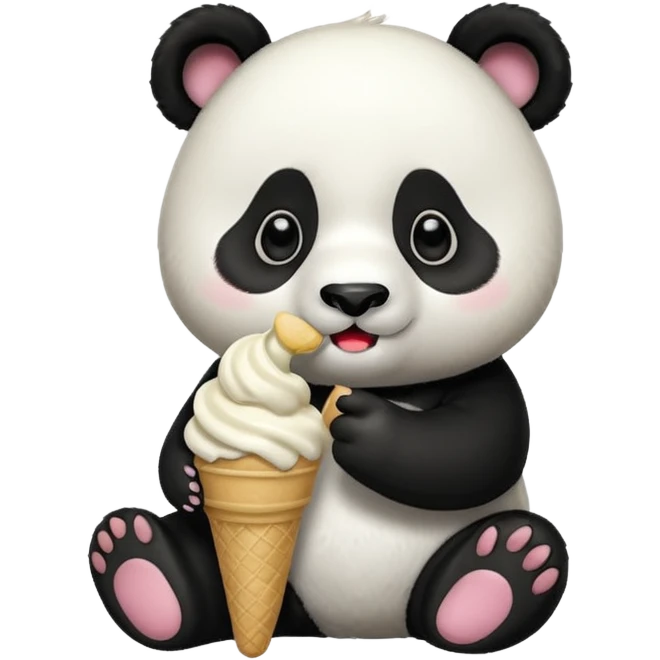 Panda eating ice cream emoji