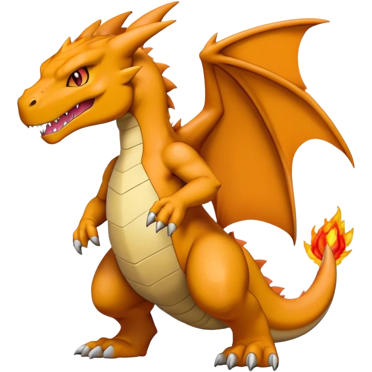 Cool edgy Agumon-Charizard-Digimon, full body  emoji
