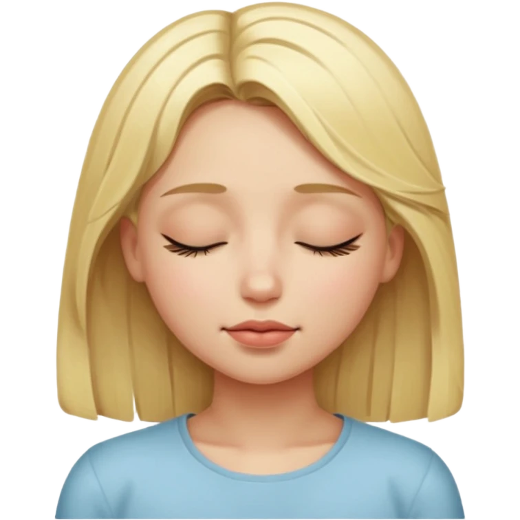 closed eyes blonde girl emoji