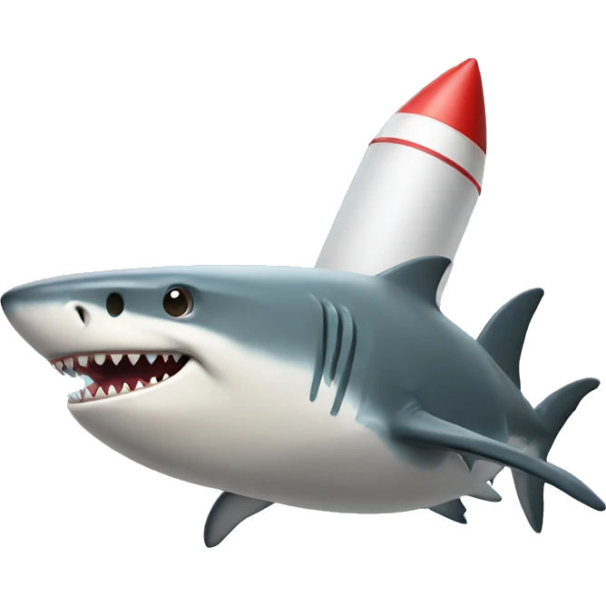 shark riding rocket  emoji