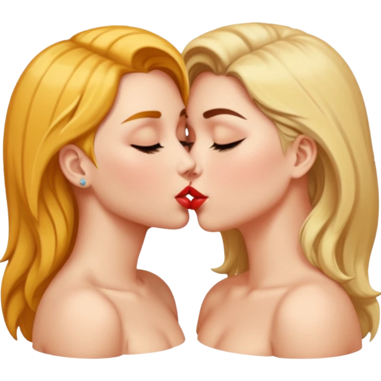 hot naked women kissing emoji