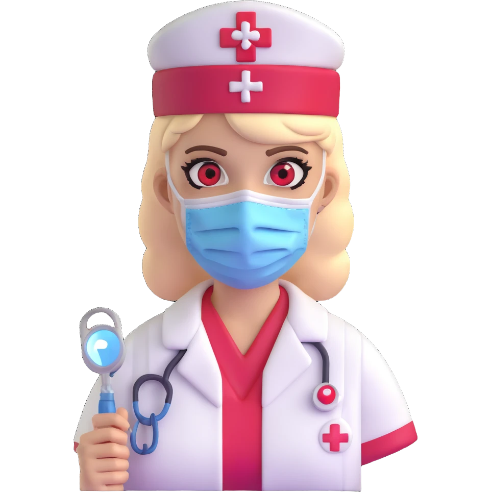 zombie nurse female with nurse hat and medical mask emoji
