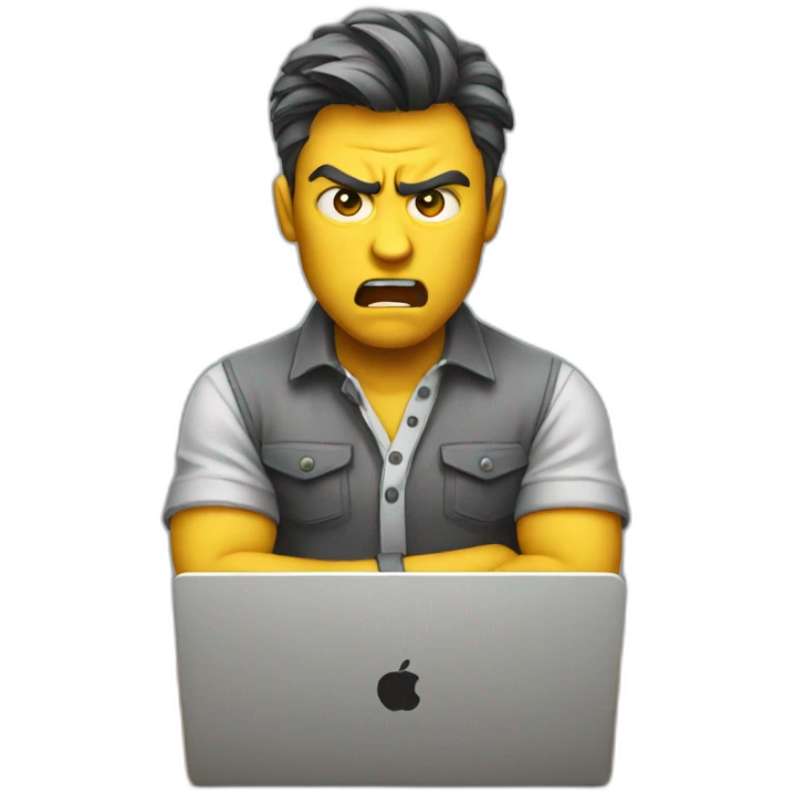 angry designer with laptop emoji