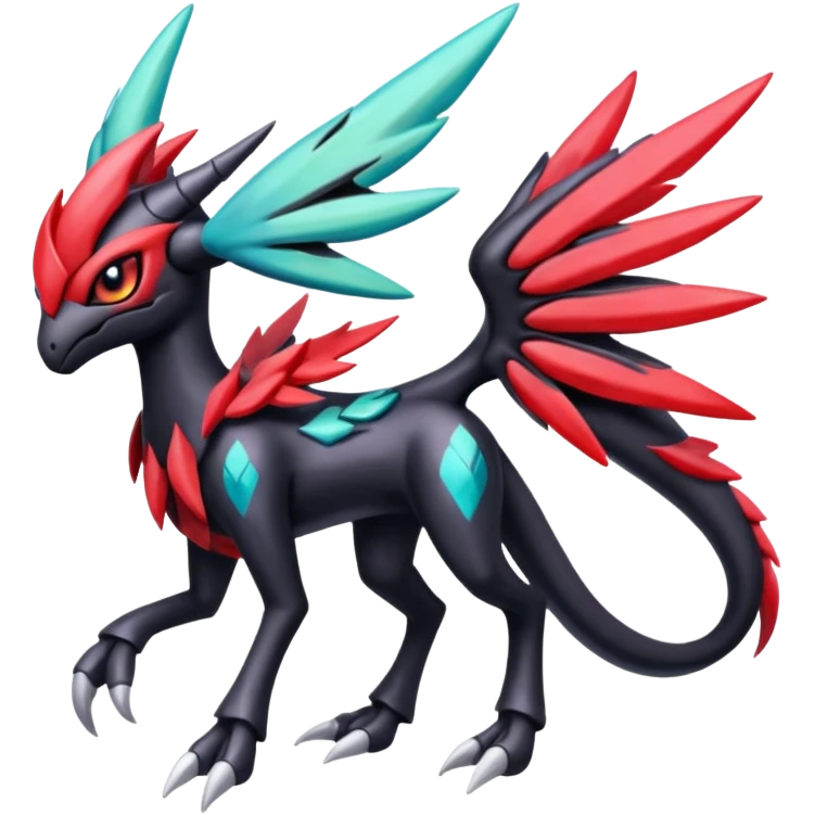 Colorful Shiny Edgy Cool Badass Painted Splashed Exotic Meloetta-Palkia-Zekrom-Yveltal-Darkrai-Fakémon-creature-hybrid emoji