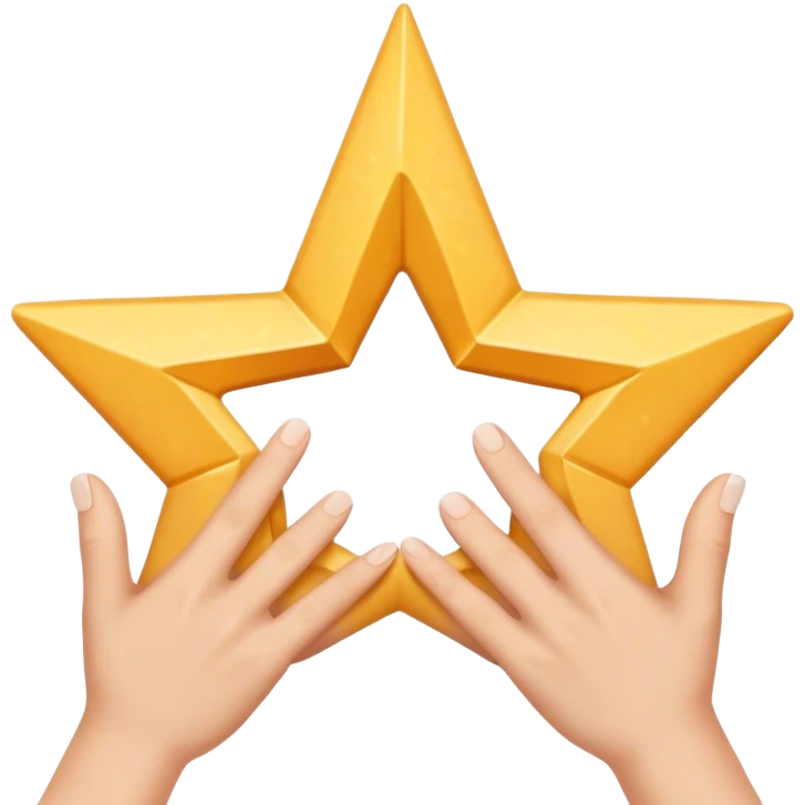 hands holding to make star shape with finger  emoji