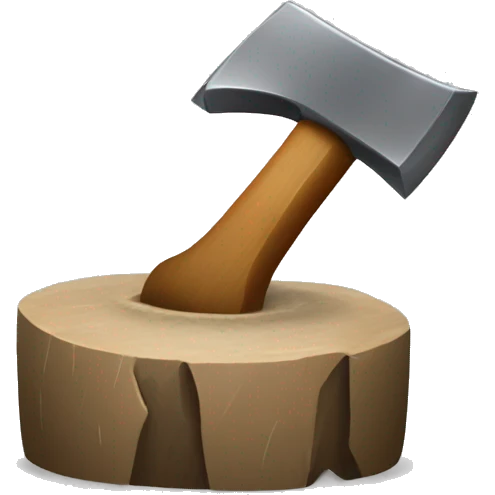 sharpening an axe on a grindstone emoji