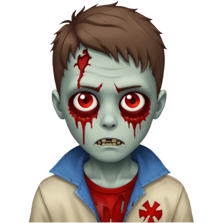 zombie boy with wavy brown hair emoji