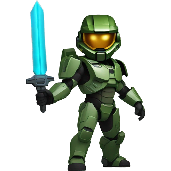 Master chief holding an energy sword emoji