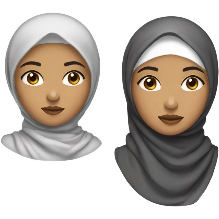 hijabi brown asian girl narow eyebrows small puff lips and round face and almond eyes emoji