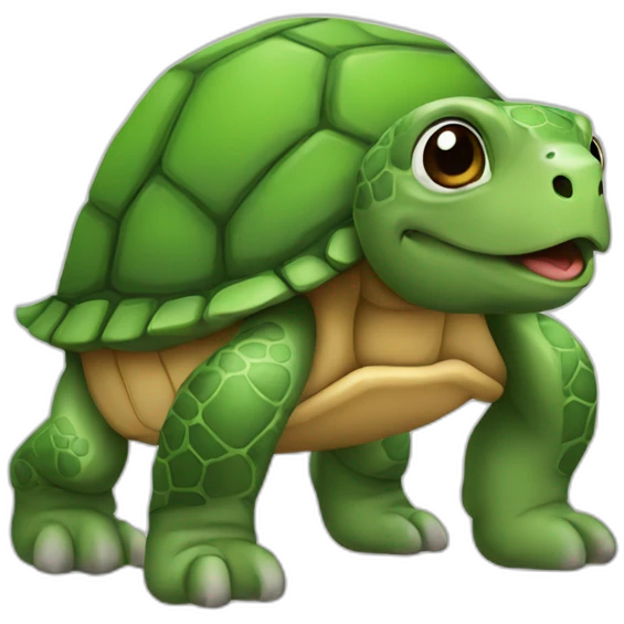 Tortue sur un chien emoji