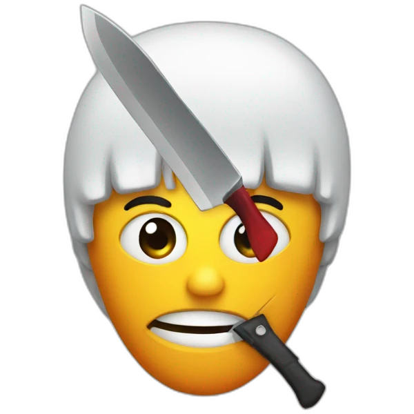 halloween head with a knife emoji