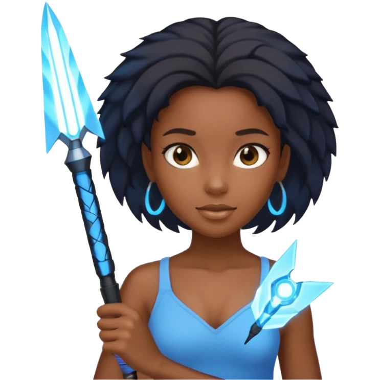 Black girl with lightblade  emoji