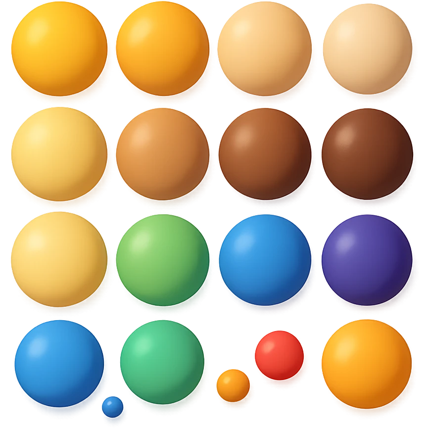 {
  "title": "3D Skeuomorphic Emoji Icon Schema",
  "type": "object",
  "properties": {
    "object": {
      "type": "string",
      "description": "Name of the object to be represented (e.g., 'money bag', 'camera', 'pizza')."
    },
    "style": {
      "type": "string",
      "enum": ["3D skeuomorphic emoji"],
      "description": "Visual style to be used for rendering."
    },
    "materials": {
      "type": "object",
      "properties": {
        "base": {
          "type": "string",
          "description": "Primary material texture, e.g., 'smooth cloth', 'metallic', 'plastic'."
        },
        "details": {
          "type": "array",
          "items": { "type": "string" },
          "description": "Secondary materials or embellishments (e.g., rope, buttons, stitching)."
        }
      }
    },
    "colors": {
      "type": "object",
      "properties": {
        "baseColor": {
          "type": "string",
          "description": "Main color of the object (e.g., '#F5DEB3' for a beige sack)."
        },
        "accentColors": {
          "type": "array",
          "items": { "type": "string" },
          "description": "Accent or highlight colors (e.g., yellow for dollar sign)."
        }
      }
    },
    "lighting": {
      "type": "object",
      "properties": {
        "type": {
          "type": "string",
          "enum": ["soft", "ambient", "studio"],
          "description": "Lighting type used to shade and define volume."
        },
        "shadows": {
          "type": "boolean",
          "description": "Indicates if soft drop shadows are used."
        }
      }
    },
    "geometry": {
      "type": "object",
      "properties": {
        "dimensionality": {
          "type": "string",
          "enum": ["3D"],
          "description": "Indicates that object is rendered in 3D."
        },
        "roundedEdges": {
          "type": "boolean",
          "description": "Indicates if object has smooth, rounded edges."
        }
      }
    },
    "expression": {
      "type": "string",
      "enum": ["playful", "realistic", "friendly"],
      "description": "Overall emotional tone of the icon."
    },
    "background": {
      "type": "string",
      "enum": ["transparent", "white", "gradient"],
      "description": "Background type for the rendered emoji."
    }
  },
  "required": ["object", "style", "materials", "colors", "lighting", "geometry", "expression", "background"]
}

color palette emoji