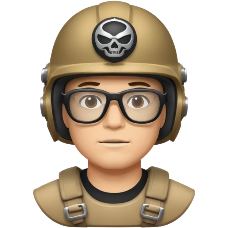 man wearing baki raider helmet and glasses emoji
